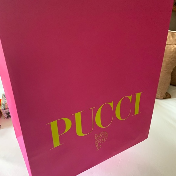 Brand new rare Emilio Pucci pink authentic shopping bag with fabric handles - Picture 4 of 8